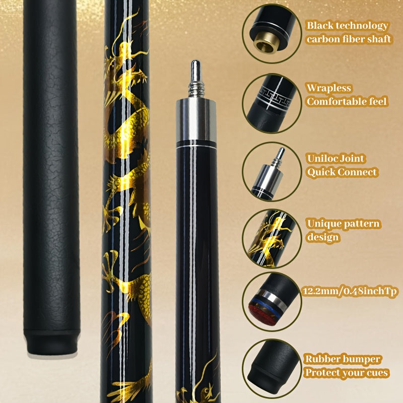BP01-Carbon Fiber Dragon Edition Pool Cue (12.2mm)