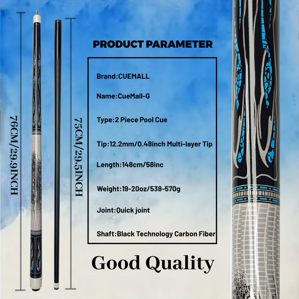 BP01 – Carbon Fiber Mermaid Edition Pool Cue (12.5mm)